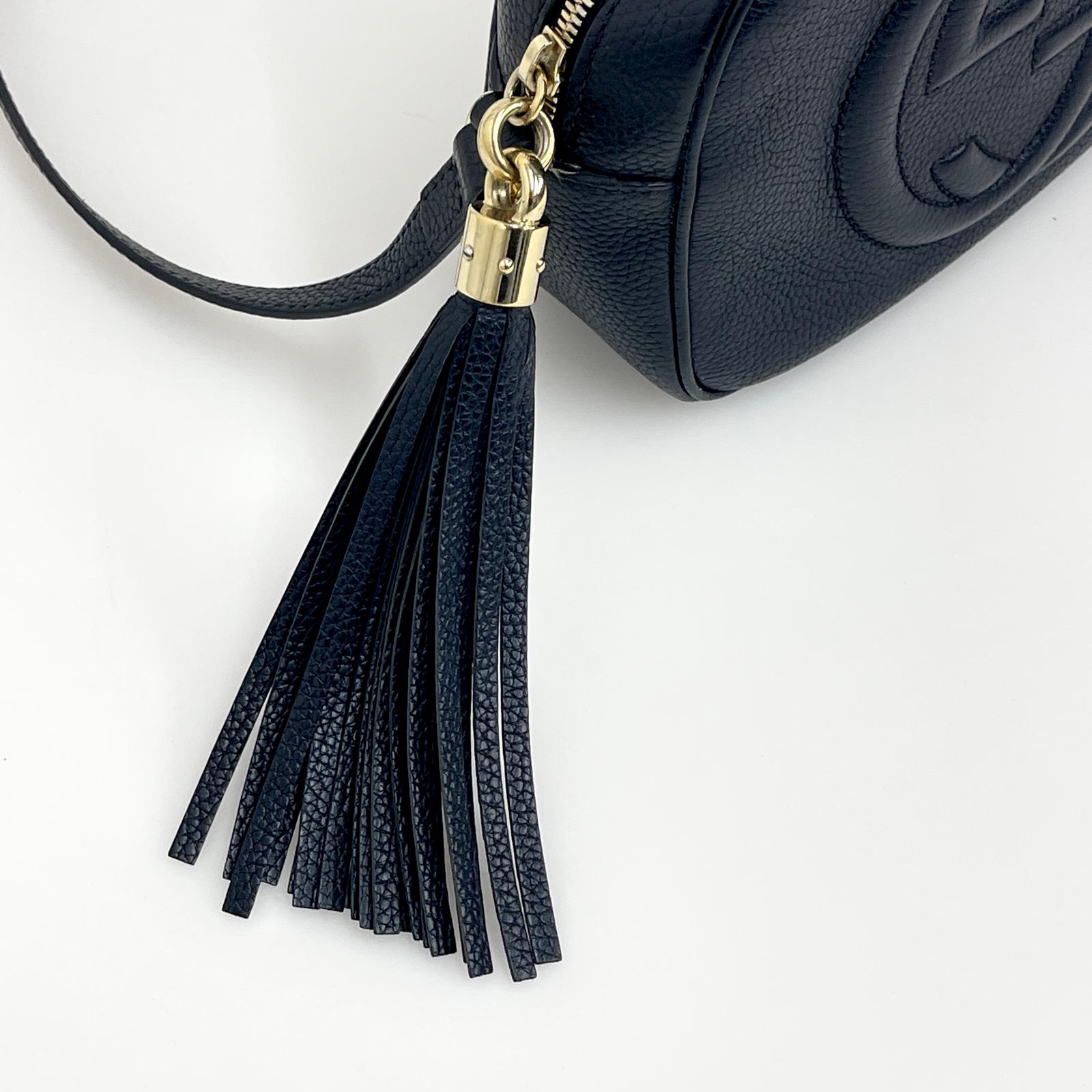 Gucci Borsa a Tracolla Soho Camera in Pelle Nera Martellata