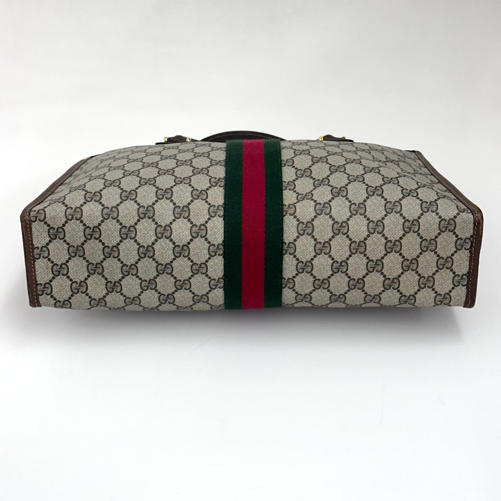 Gucci Borsa a mano GG Supreme con banda Web verde/rossa heritage