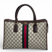 Gucci Borsa a mano GG Supreme con banda Web verde/rossa heritage