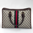 Gucci Borsa a mano GG Supreme con banda Web verde/rossa heritage