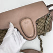 Gucci Borsa a spalla Emily GG Supreme beige rosa cipria con catena