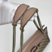 Gucci Borsa a spalla Emily GG Supreme beige rosa cipria con catena