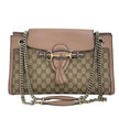 Gucci Borsa a spalla Emily GG Supreme beige rosa cipria con catena
