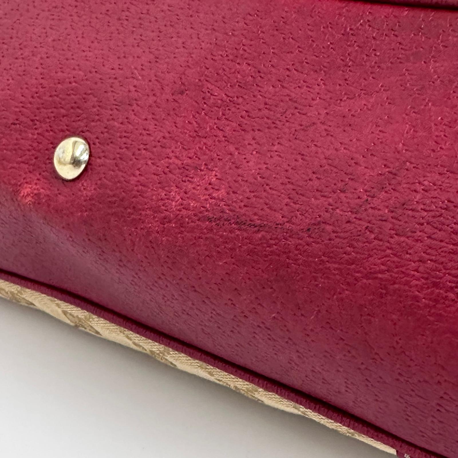 Gucci Borsa a spalla GG Canvas Beige Pelle Rossa