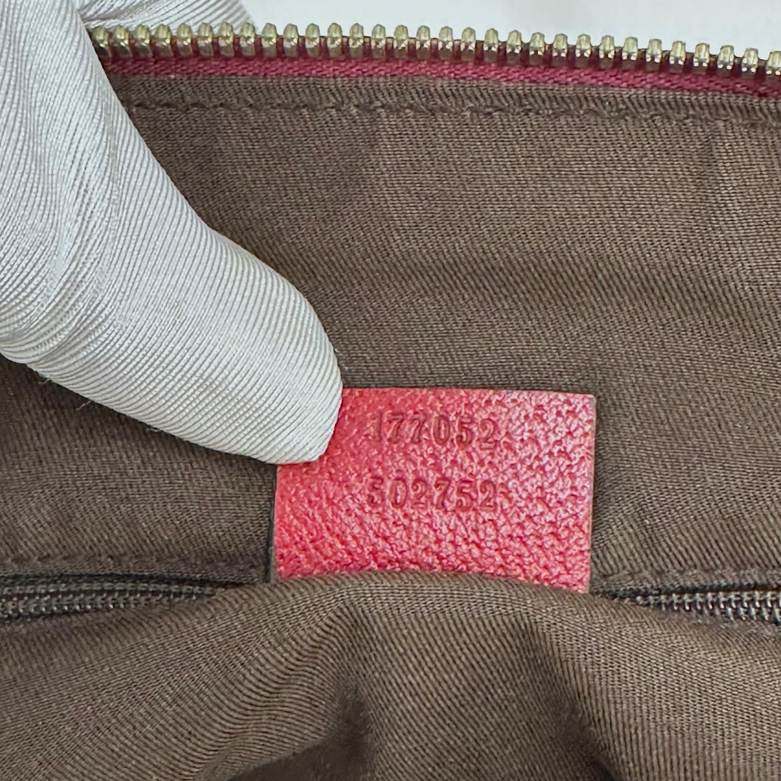 Gucci Borsa a spalla GG Canvas Beige Pelle Rossa