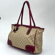 Gucci Borsa a spalla GG Canvas Beige Pelle Rossa
