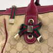 Gucci Borsa a spalla GG Canvas Beige Pelle Rossa