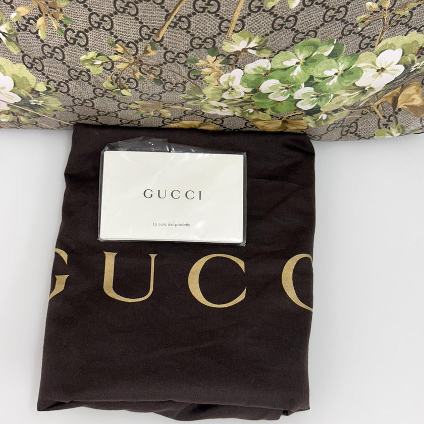 Gucci Borsa a spalla GG Supreme Blooms Tote Verde