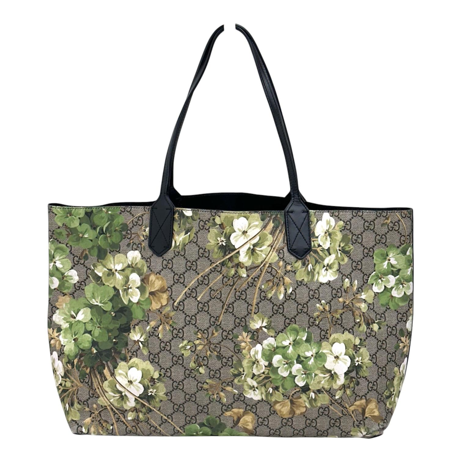 Gucci Borsa a spalla GG Supreme Blooms Tote Verde