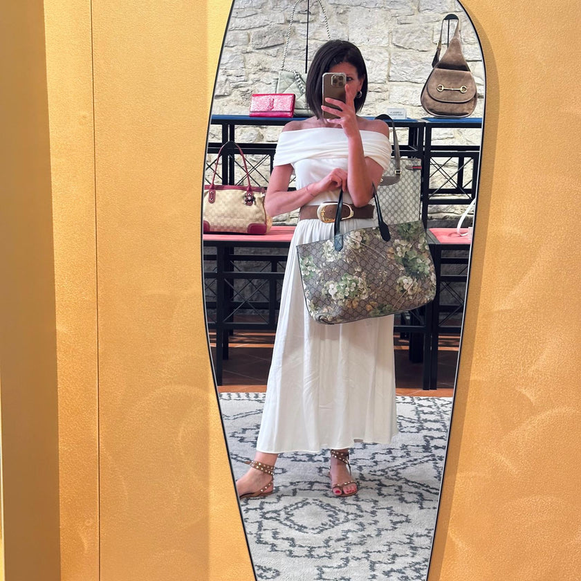 Gucci Borsa a spalla GG Supreme Blooms Tote Verde