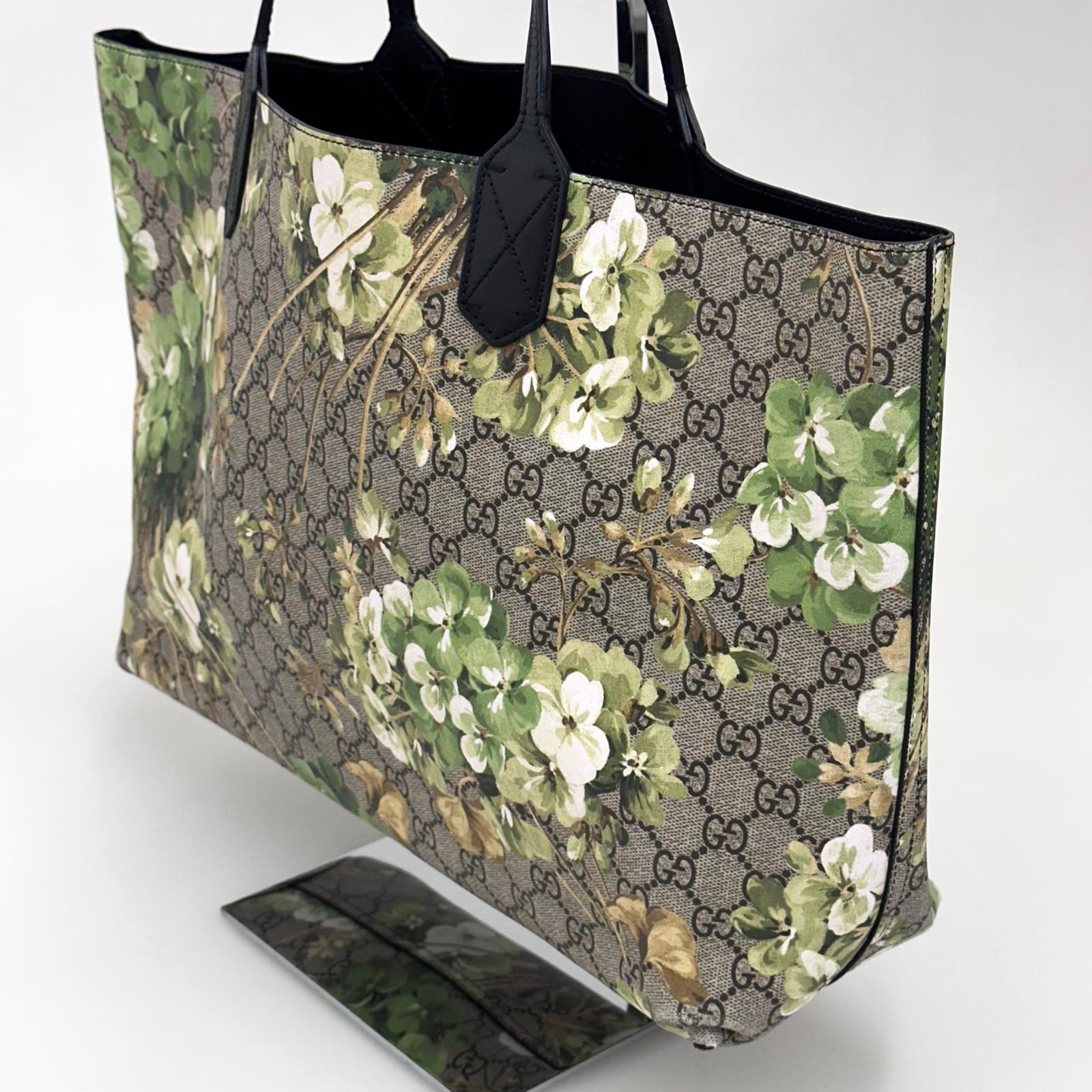 Gucci Borsa a spalla GG Supreme Blooms Tote Verde
