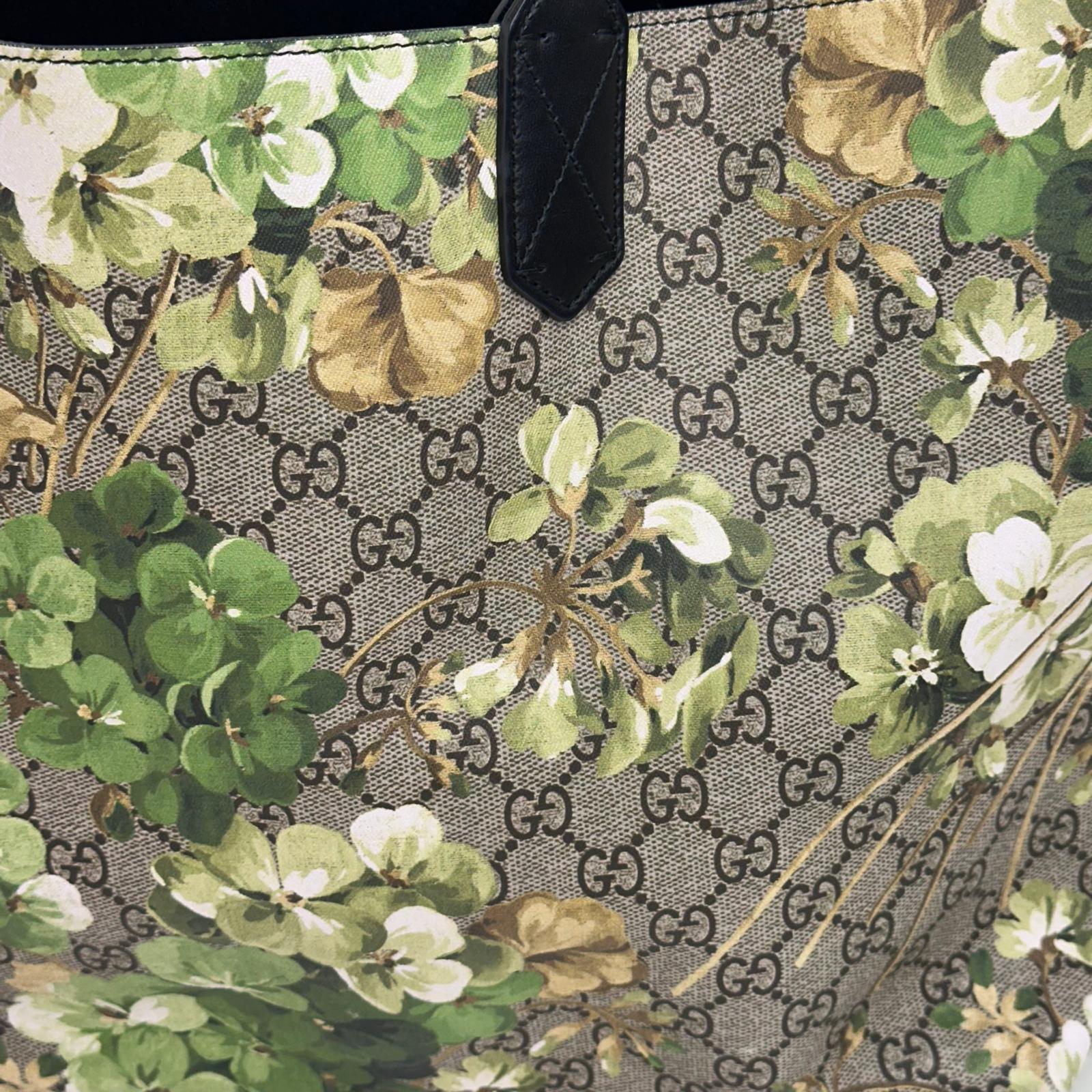 Gucci Borsa a spalla GG Supreme Blooms Tote Verde