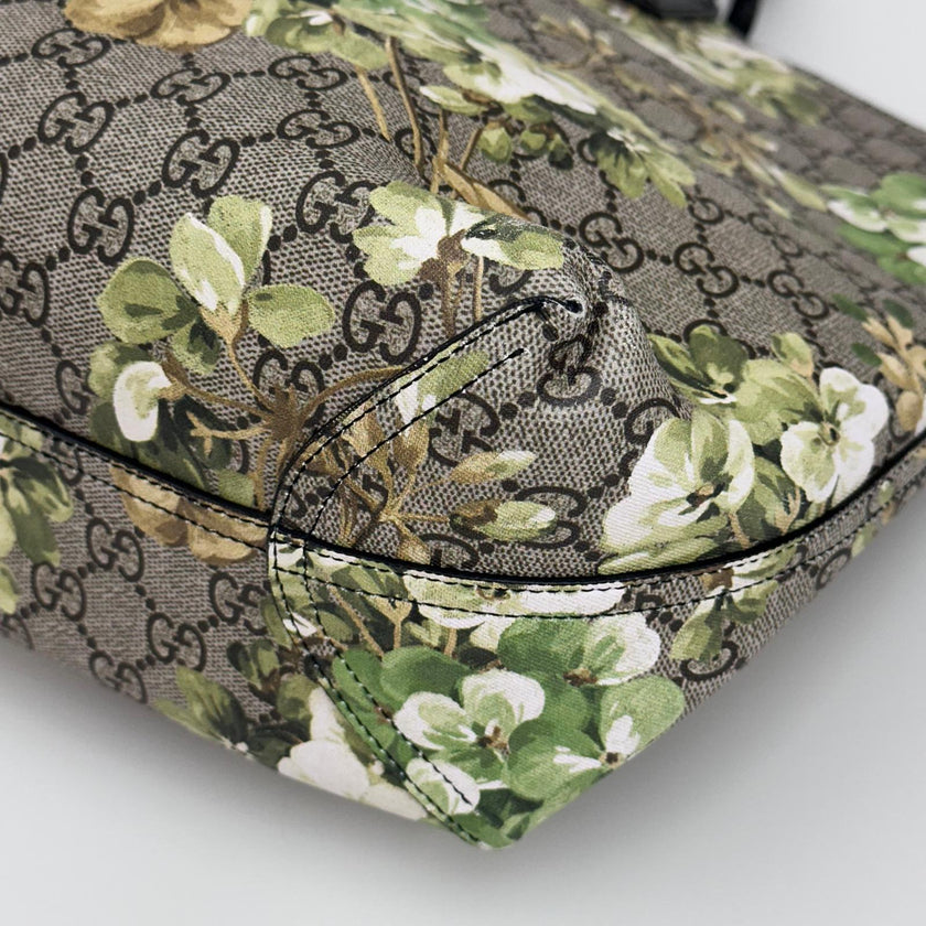 Gucci Borsa a spalla GG Supreme Blooms Tote Verde