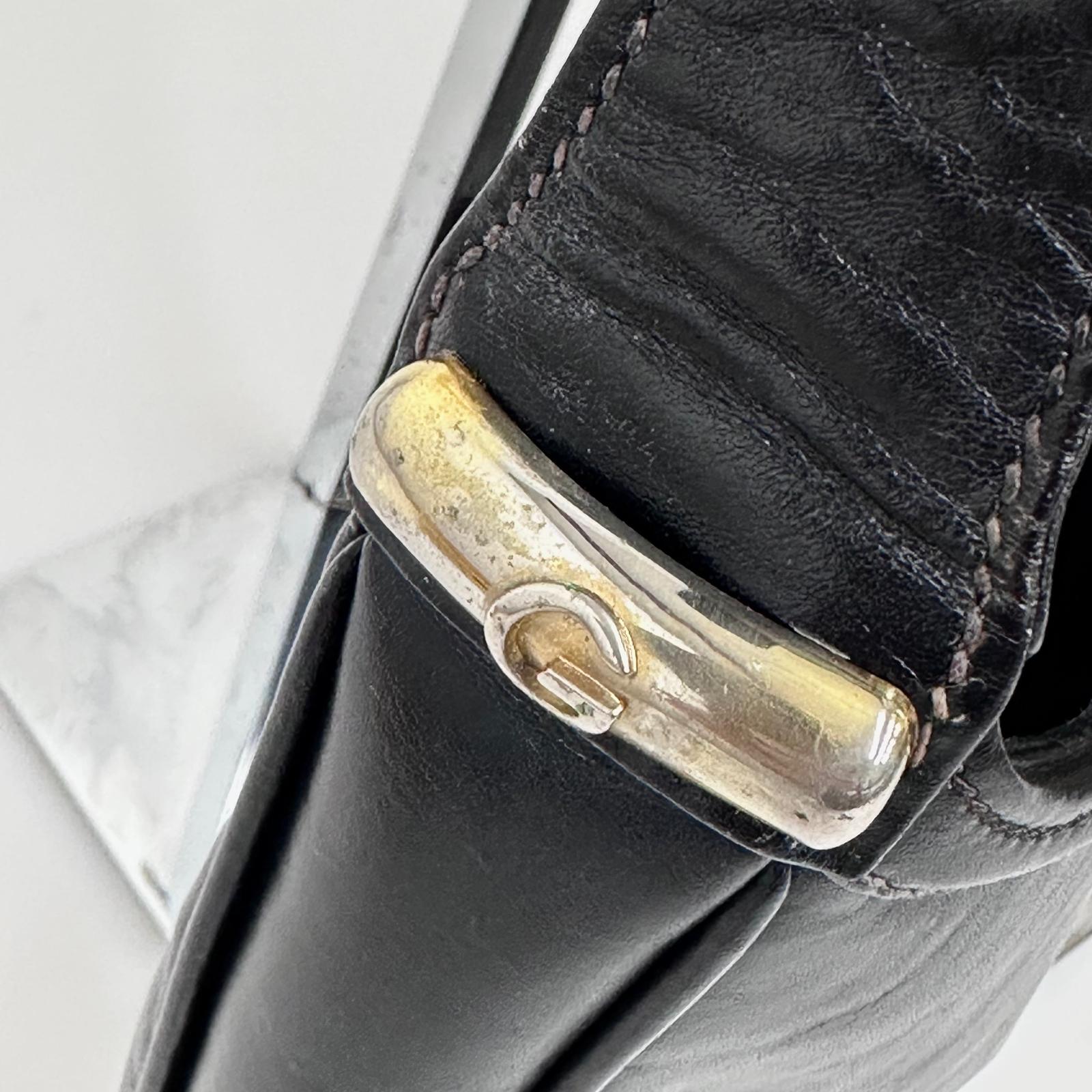 Gucci Borsa a spalla Hobo Horsebit in pelle nera anni ’70
