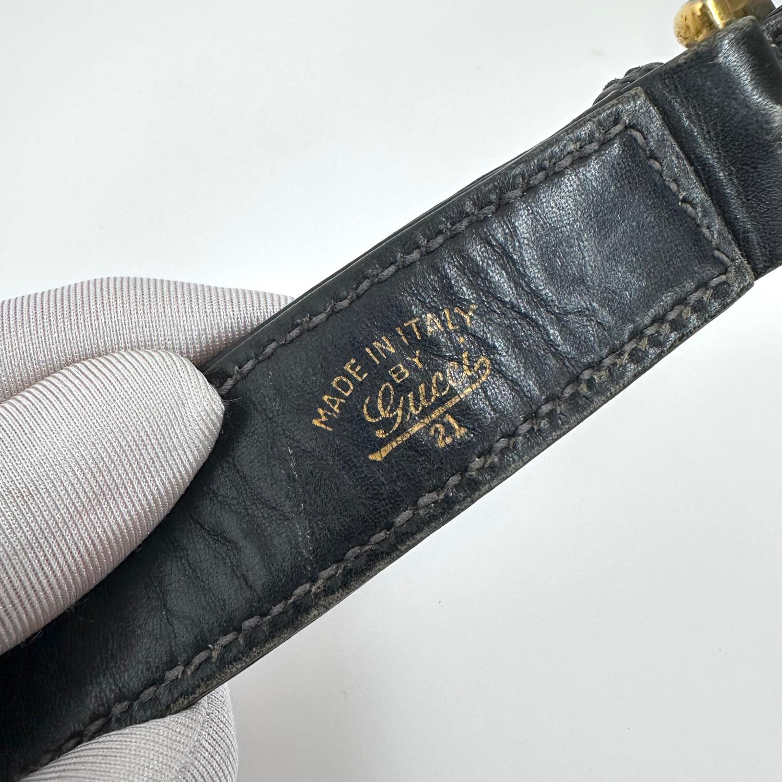 Gucci Borsa a spalla Hobo Horsebit in pelle nera anni ’70