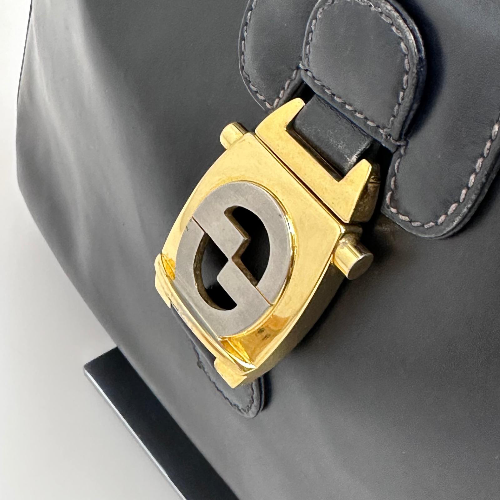 Gucci Borsa a spalla Hobo Horsebit in pelle nera anni ’70