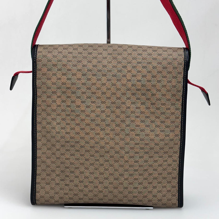 Gucci Borsa a spalla Monogram GG Plus con Web Stripe