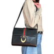 Gucci Borsa a spalla Sylvie vintage in pelle nera con nastro Web