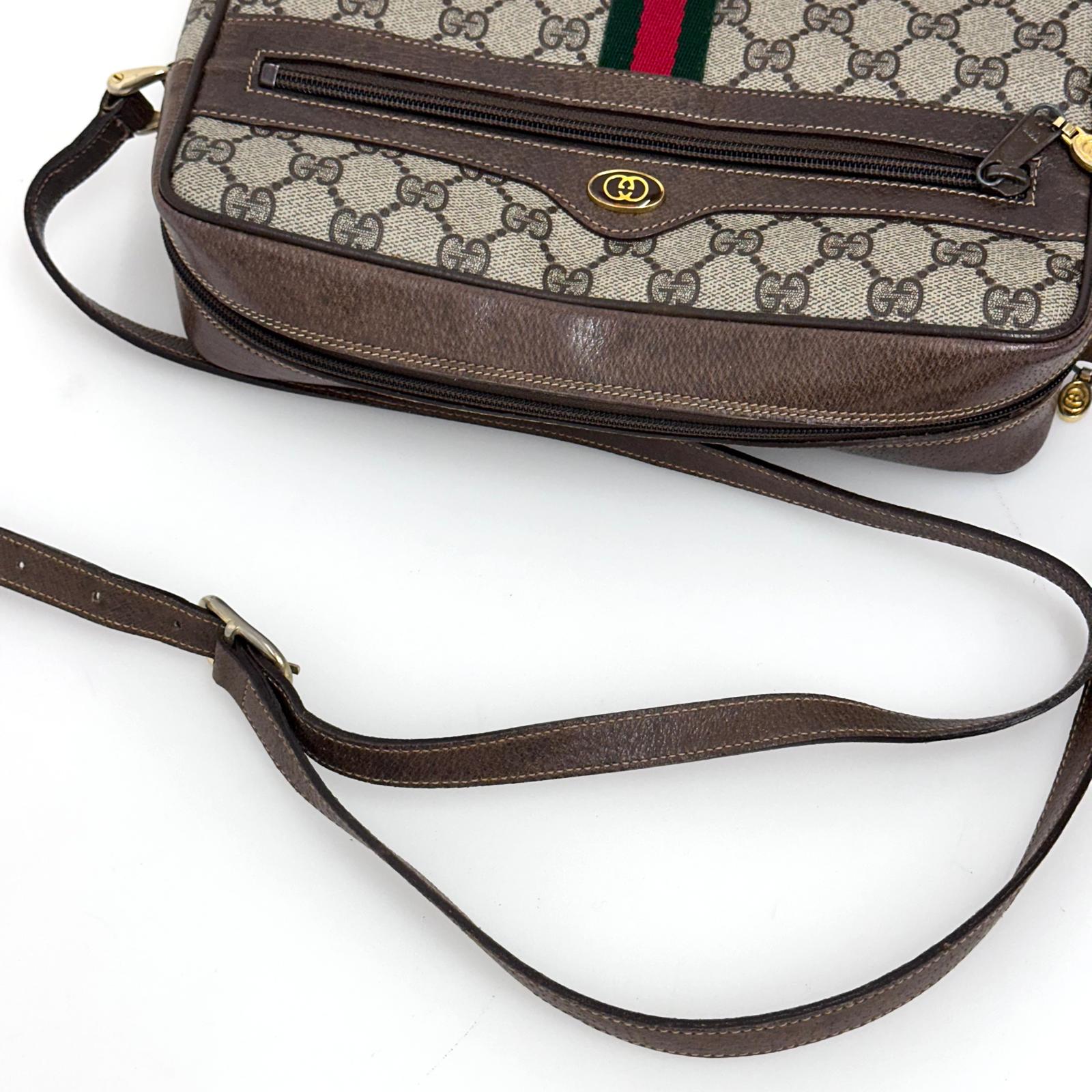 Gucci Borsa a tracolla GG Supreme con banda Web vintage
