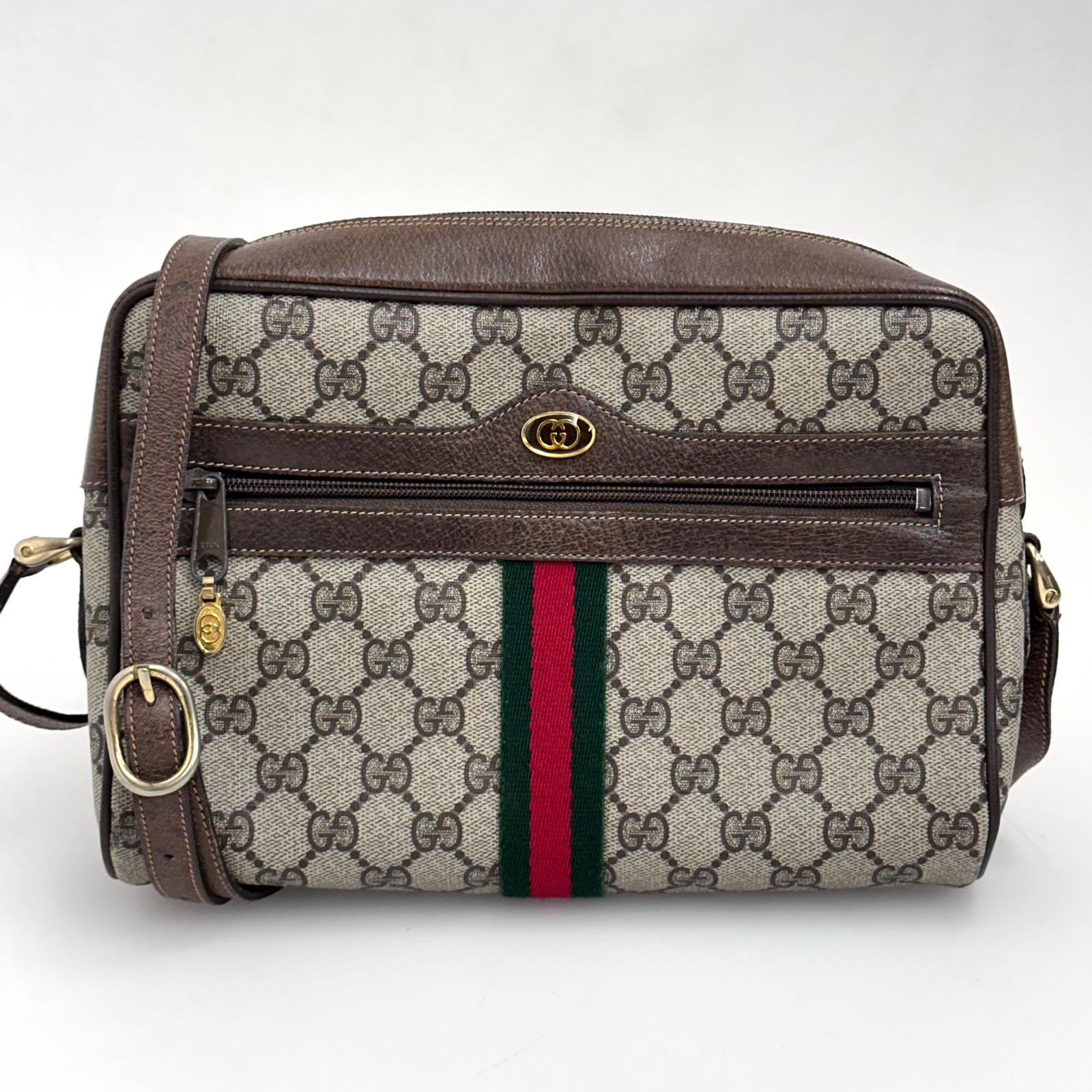 Gucci Borsa a tracolla GG Supreme con banda Web vintage