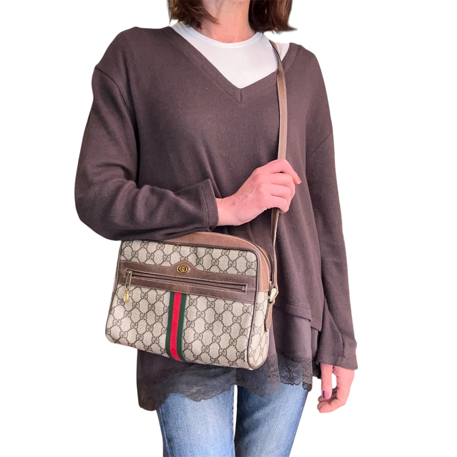 Gucci Borsa a tracolla GG Supreme con banda Web vintage