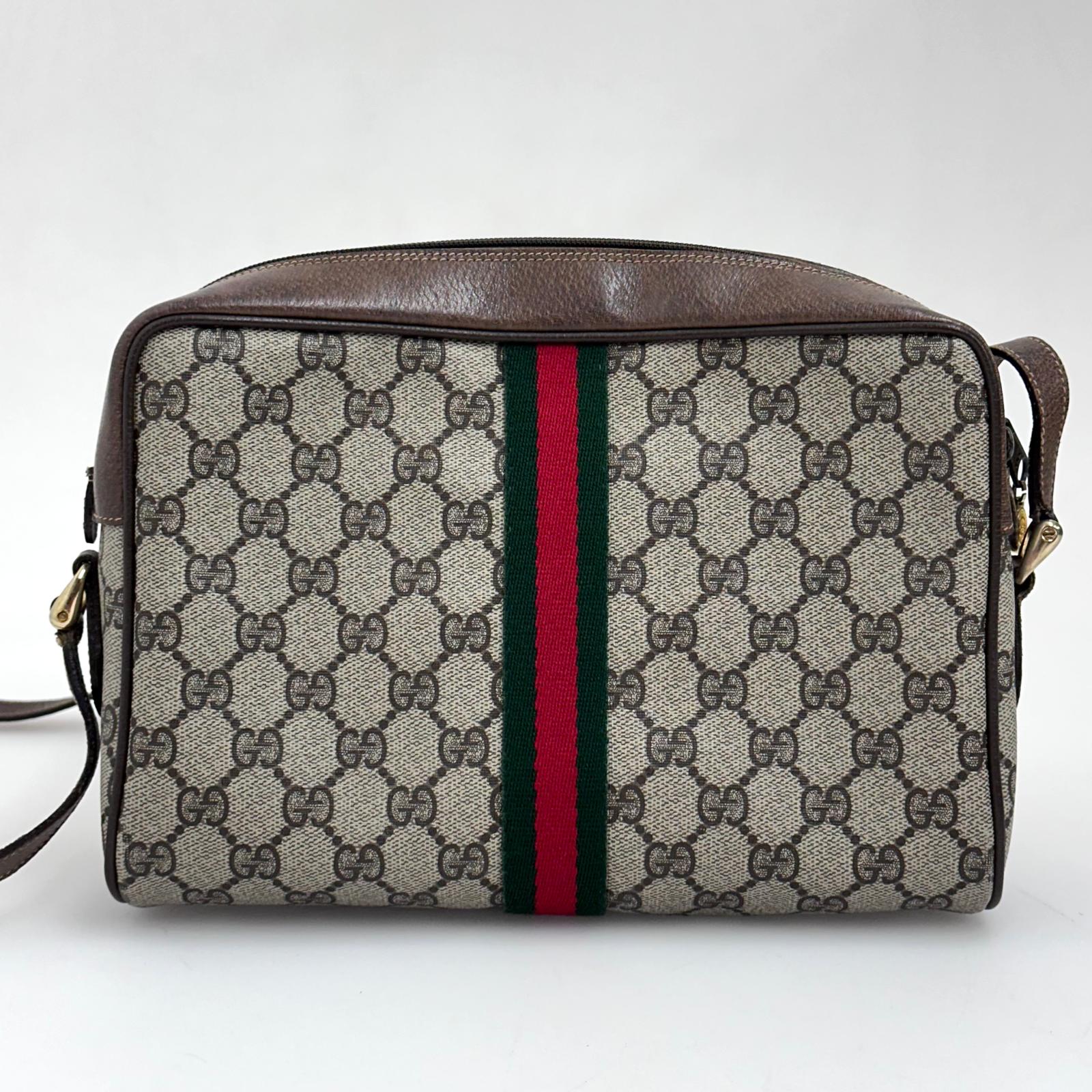Gucci Borsa a tracolla GG Supreme con banda Web vintage