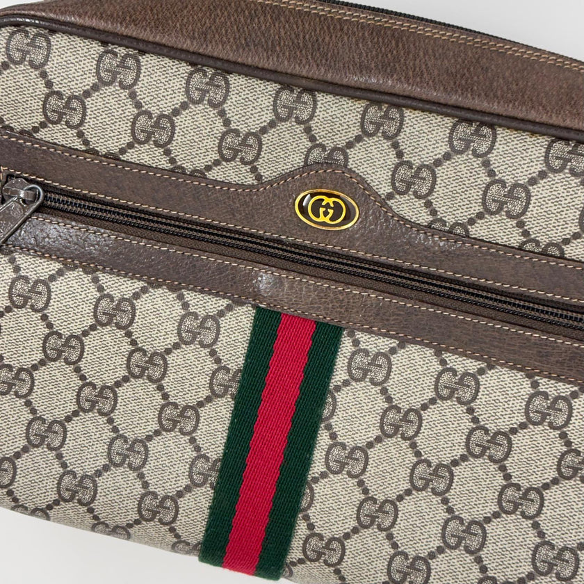 Gucci Borsa a tracolla GG Supreme con banda Web vintage