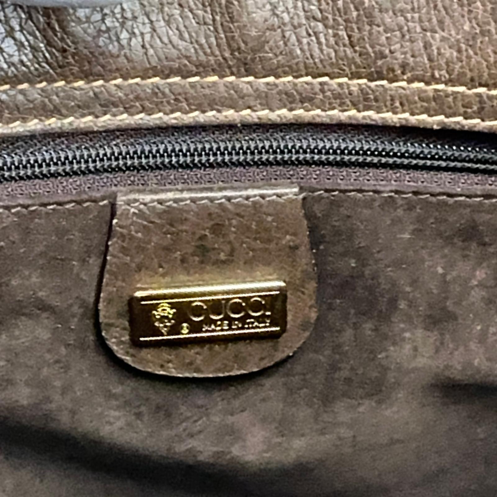 Gucci Borsa a tracolla Web Stripe pelle di cinghiale marrone Vintage anni ’80
