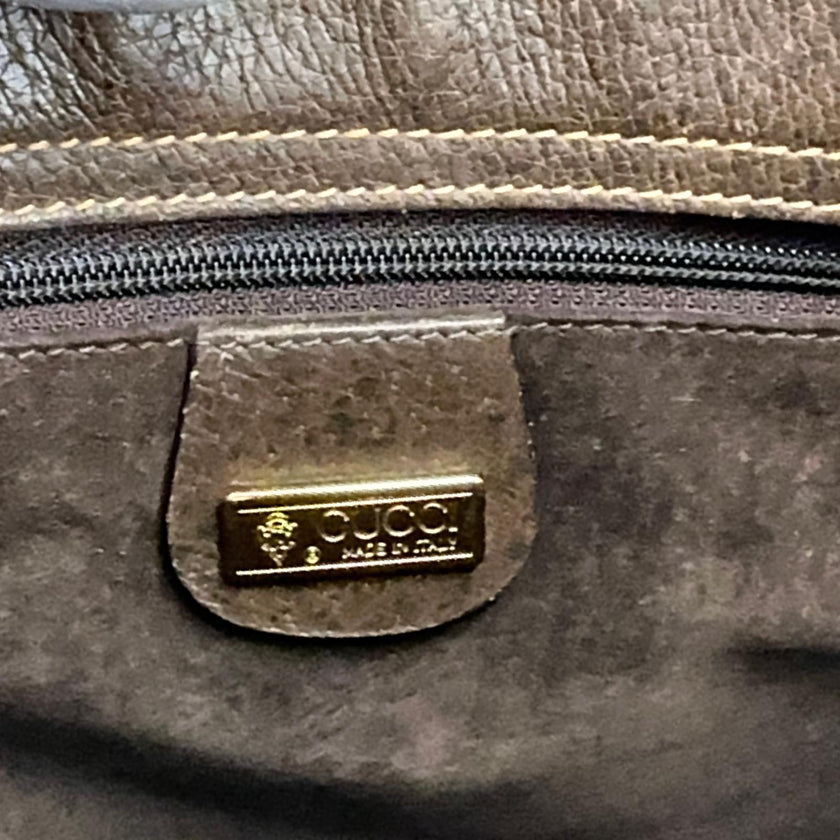 Gucci Borsa a tracolla Web Stripe pelle di cinghiale marrone Vintage anni ’80