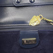 Gucci Borsa a tracolla in pelle blu con logo GG oro anni ‘80
