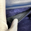 Gucci Borsa a tracolla in pelle blu con logo GG oro anni ‘80