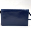 Gucci Borsa a tracolla in pelle blu con logo GG oro anni ‘80