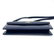 Gucci Borsa a tracolla in pelle blu con logo GG oro anni ‘80