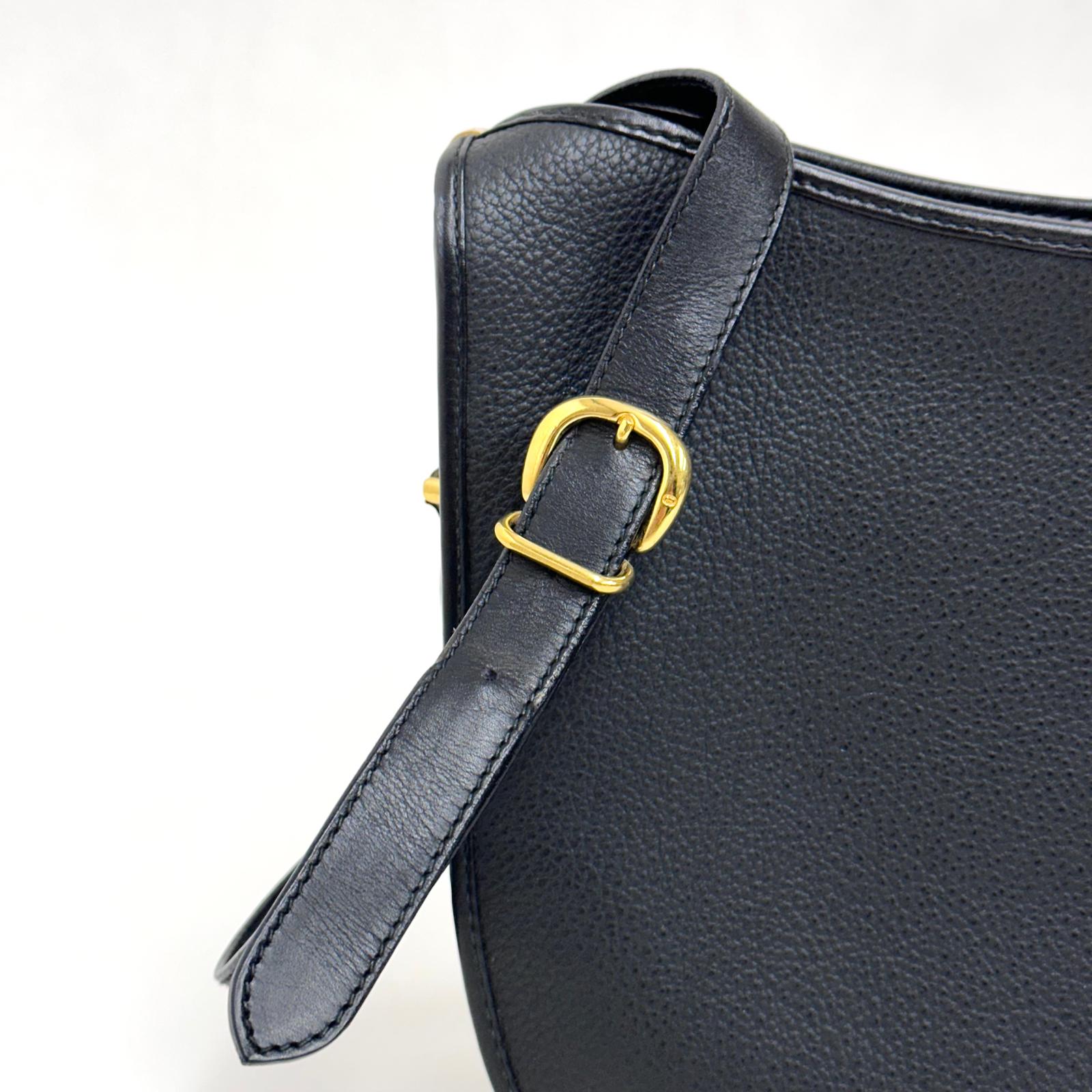 Gucci Borsa a tracolla pelle nera Interlocking GG Vintage