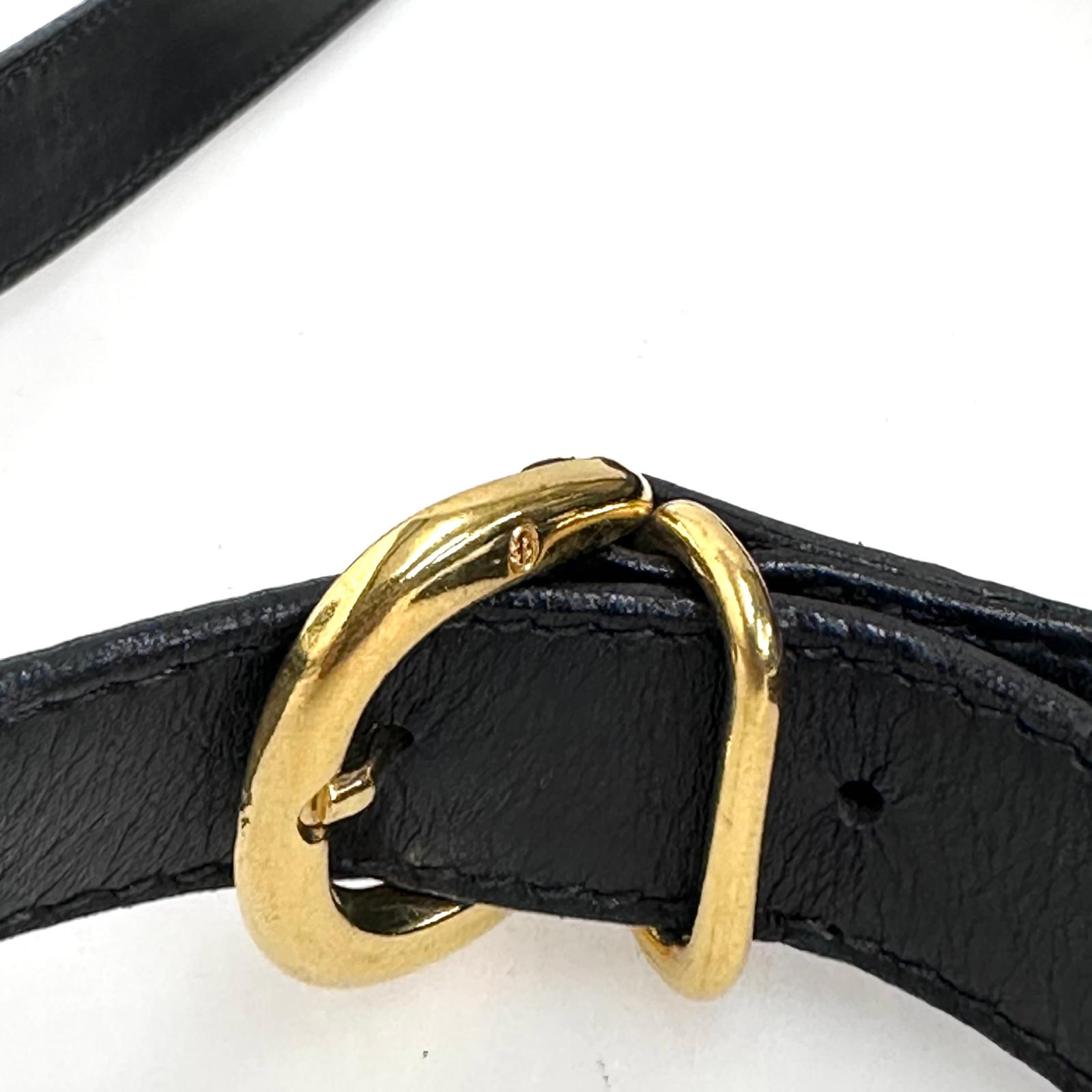 Gucci Borsa a tracolla pelle nera Interlocking GG Vintage