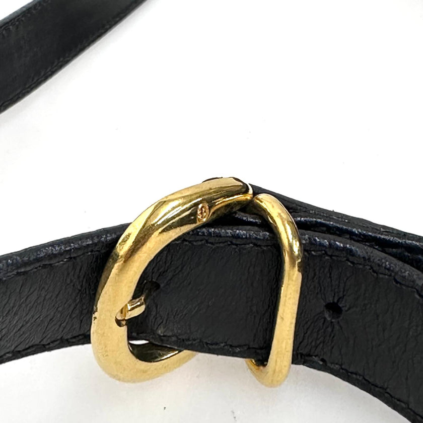 Gucci Borsa a tracolla pelle nera Interlocking GG Vintage