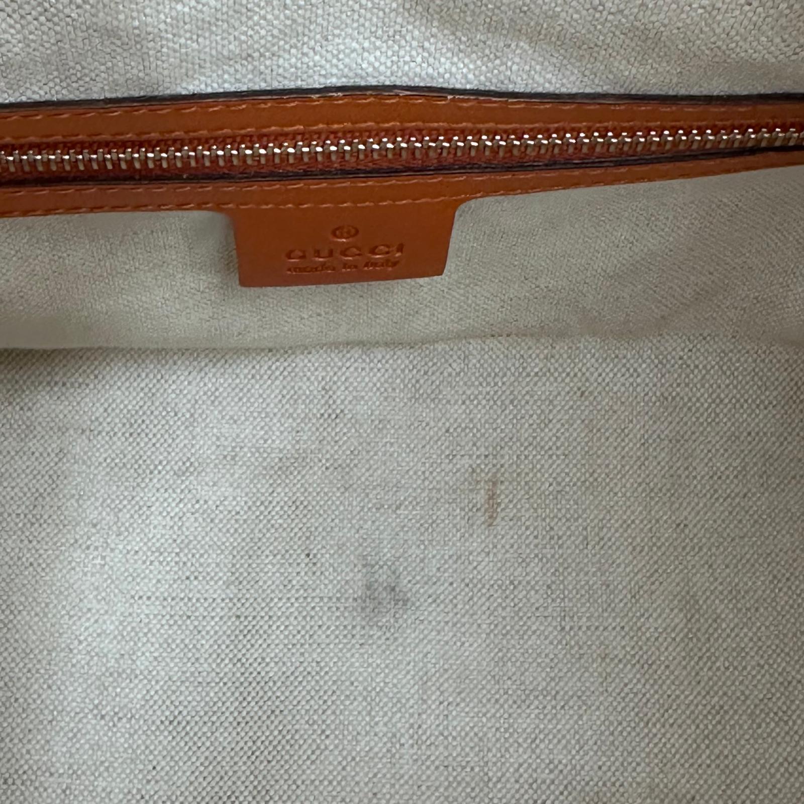 Gucci Boston Bag in tela GG Supreme con Dettagli in Pelle Arancio