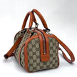 Gucci Boston Bag in tela GG Supreme con Dettagli in Pelle Arancio
