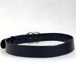Gucci Cintura GG Marmont in pelle nera con fibbia doppia G argento