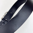 Gucci Cintura GG Marmont in pelle nera con fibbia doppia G argento