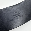 Gucci Cintura GG Marmont in pelle nera con fibbia doppia G argento