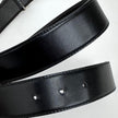 Gucci Cintura in pelle reversibile nera/marrone con fibbia G argento Mis. 80