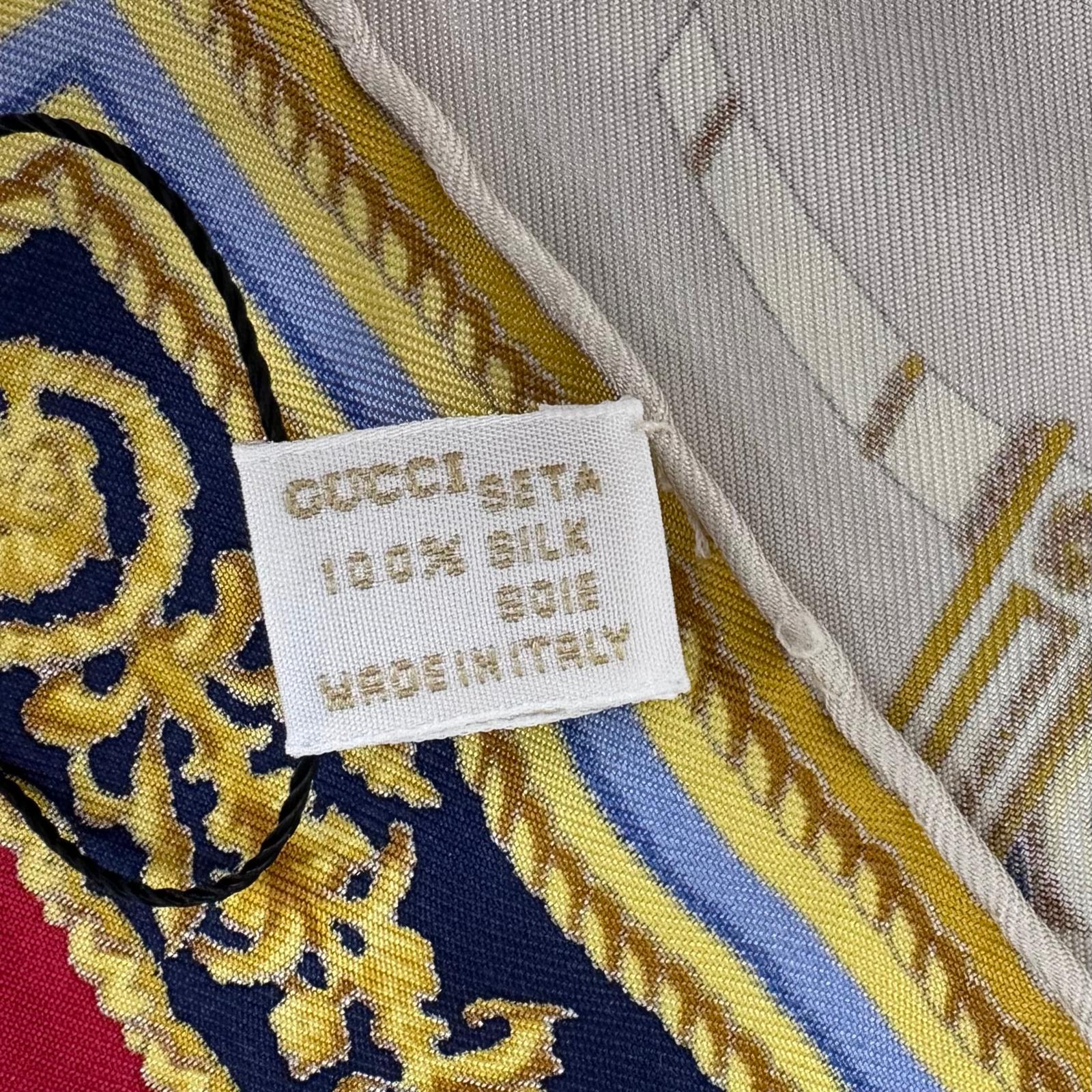 Gucci Foulard in seta con stampa arredi classici 90x90
