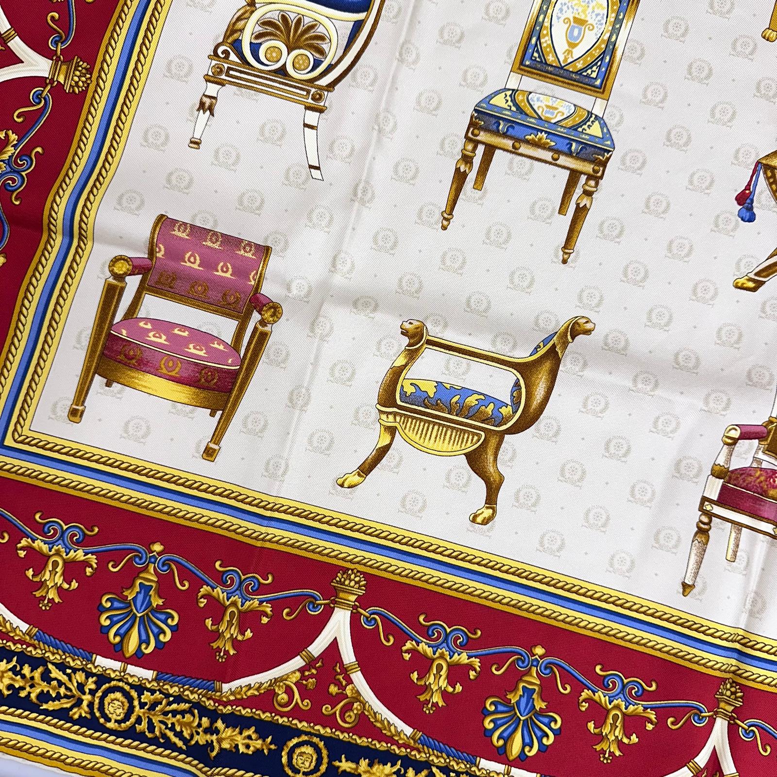 Gucci Foulard in seta con stampa arredi classici 90x90