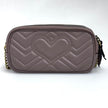 Gucci GG Marmont Camera Bag in Pelle Matelassé Rosa Cipria con Catena
