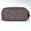 Gucci GG Marmont Camera Bag in Pelle Matelassé Rosa Cipria con Catena