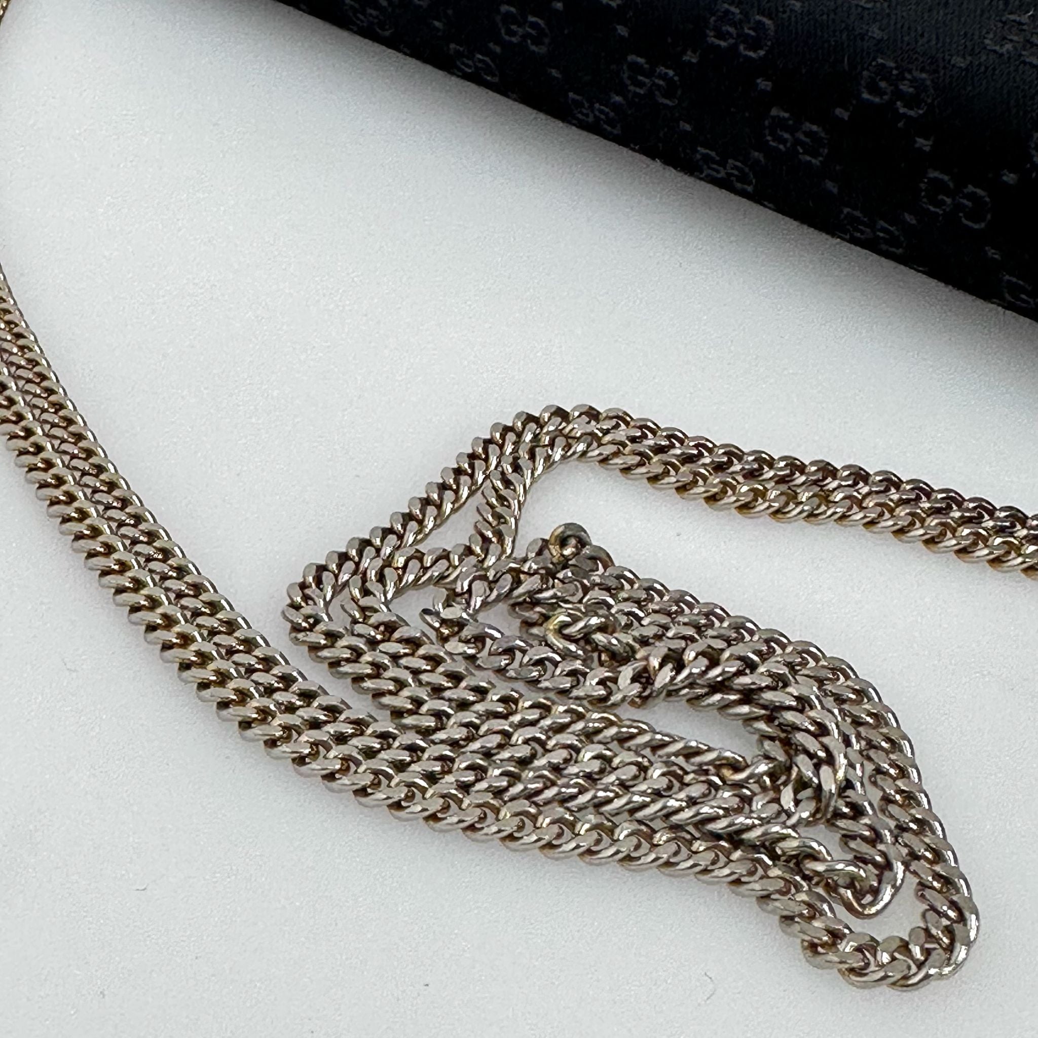 Gucci GG Pochette Monogram Raso Nero con catena argento 1989