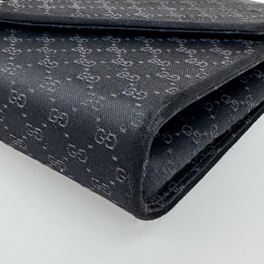 Gucci GG Pochette Monogram Raso Nero con catena argento 1989