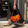 Gucci Jackie Hobo in Nylon Arancio Fluo e Pelle Nera, Finiture Silver