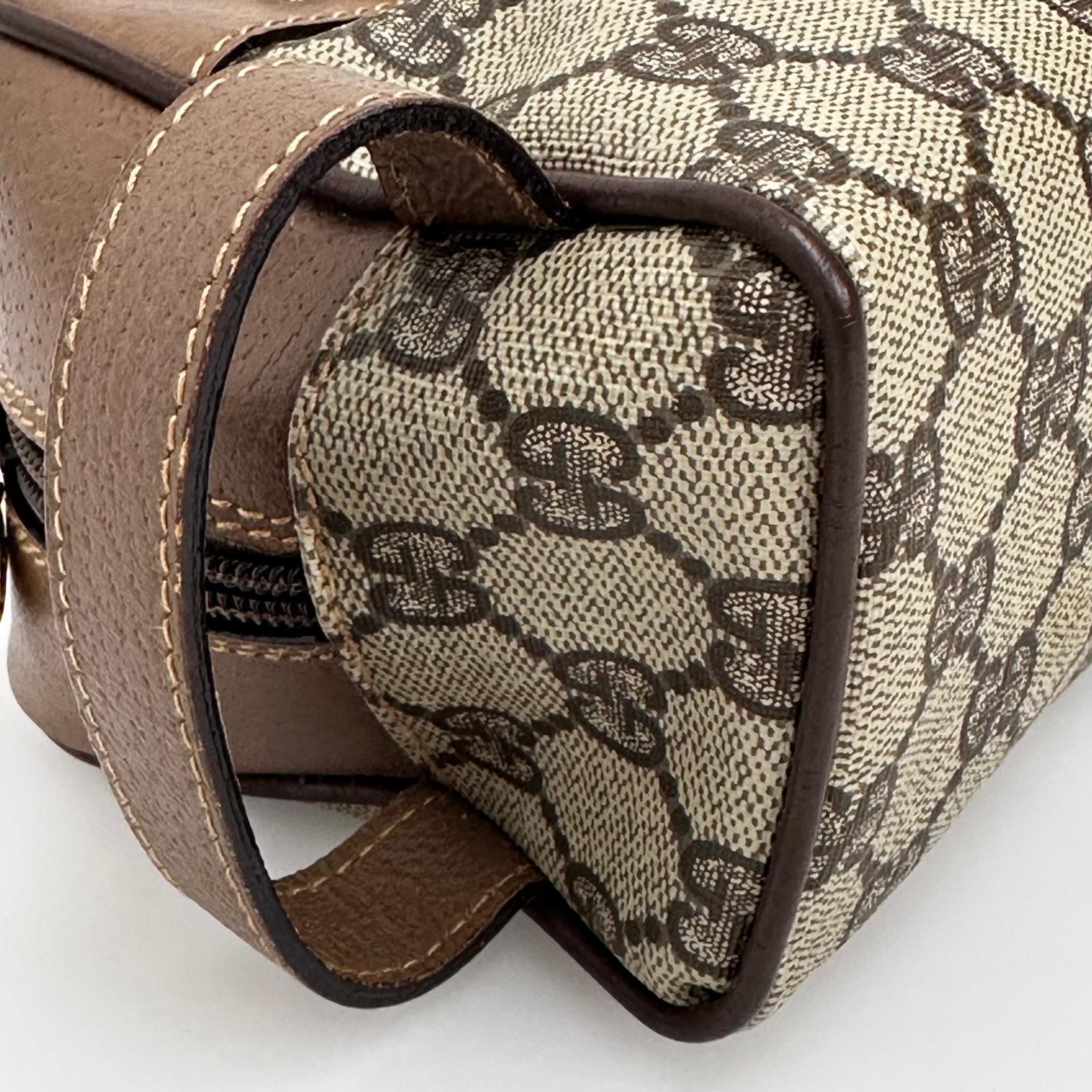 Gucci Ophidia Borsa pochette vintage in tela GG Supreme e pelle marrone